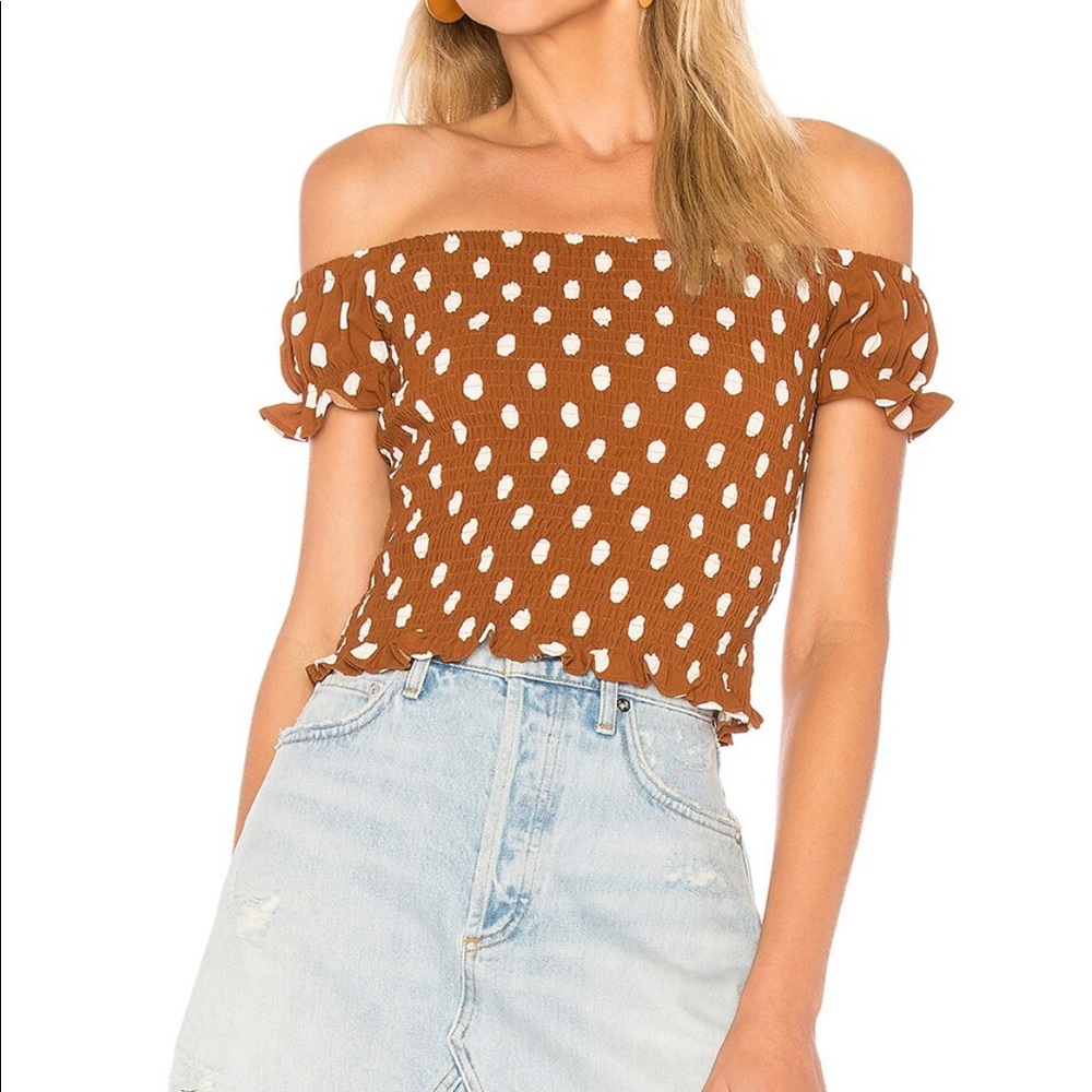Maggie Smocked Top in Brown By the way.